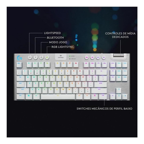 Alambre Táctil Blanco Logitech G915 Tkl Sin Llave A La Veloc
