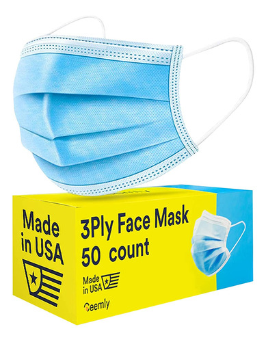 Ceemly Cubierta Facial Desechable De 3 Capas, Hecha En Estad