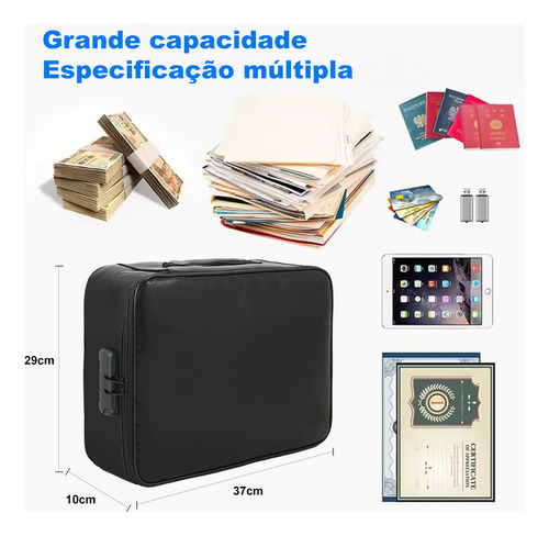 Bolsa De Documentos E Arquivo Com Fechadura À Prova De Fogo