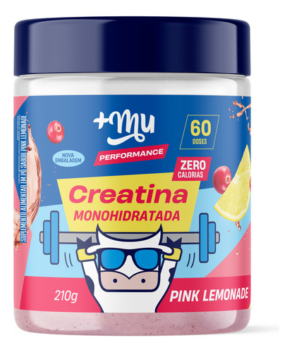 Creatina Monohidratada Sabor Pink Lemonade 210g Muke +Mu