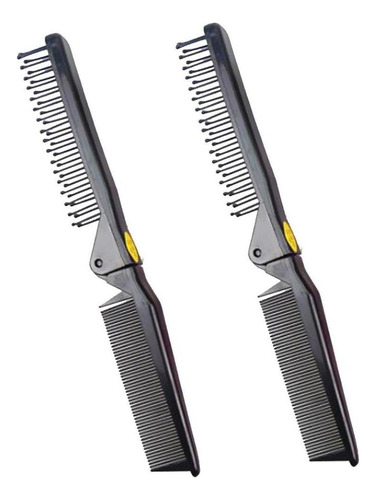 . 2 Peines/cepillos Plegables For Viaje, 2 Cabezales Y