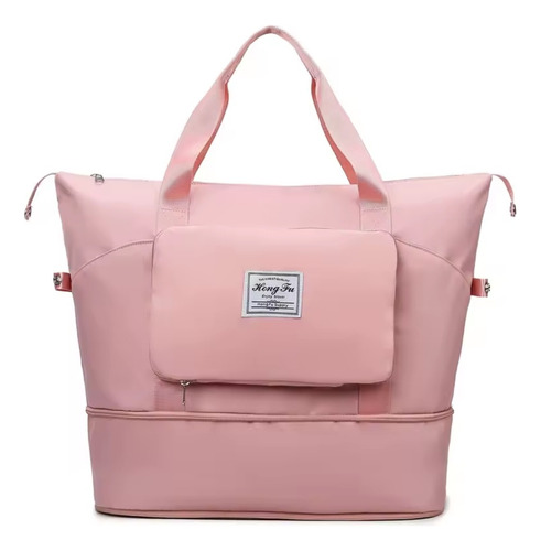 Bolso Extensibe De Viaje Impermeable Plegable Gym Multiuso Rosa Coral Liso