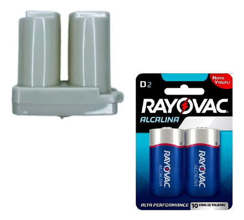Porta Pilhas Lz-750bp-bpv + Pilhas D Alcalinas