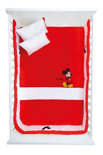 Cobertor Chiqui Mundo Bordado Cunero Mickey Mouse Microfibra