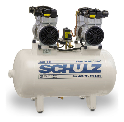 Compressor de ar elétrico Schulz CSD 18/100 monofásica 96.3L 3hp 220V 60Hz branco