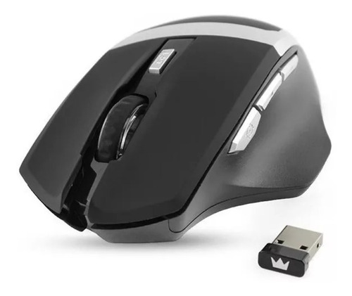 Mouse Gamer Negro Crown Ghost Inalámbrico 7 Botones 1600 Dpi