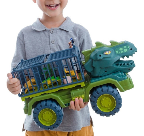 Camión Transportador Grande Con Cabeza De Dinosaurio