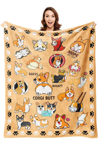 Manta De Corgi Para Perro, Ultrasuave, Cálida, Acogedora, De