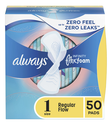 Always Infinity Feminine Pads Para Mujer, Tamano 1 Regular,