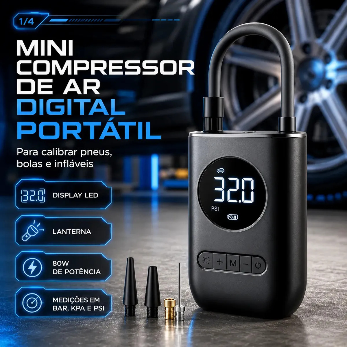 Bomba De Ar De Mão Pneu Car Air Pump Sem Fio 150 Psi Luz De Emergência Led Com Bateria Recarregável De 4000 Mah Verunto