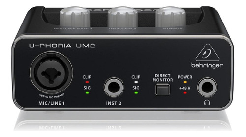 Behringer Um2 Interface Audio Usb 2x2 Portable Envio Gratis