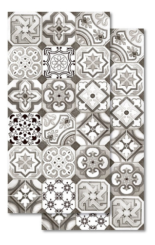 Imagen 1 de 6 de Porcelanico Artesanal Gris Deco Mosaico 45x90 Meggagres