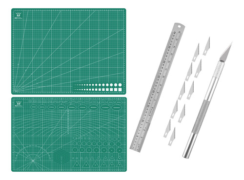 Base Tabla De Corte Tablero   A2  60x45 Cm + Bisturi Regla