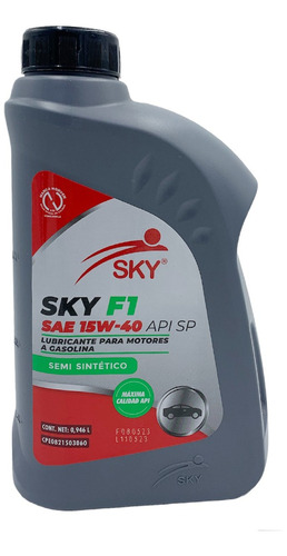 Aceite Semi Sintetico Sae 15w-40 Api Sp Marca Sky F1 