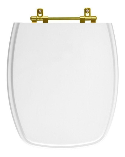 Tampa De Vaso Stylus Branco Celite Com Ferragem Dourada