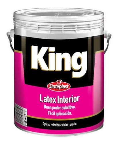 Pintura Latex Interior King Sinteplast 10 Lt - Sagitario Acabado Mate Color Blanco