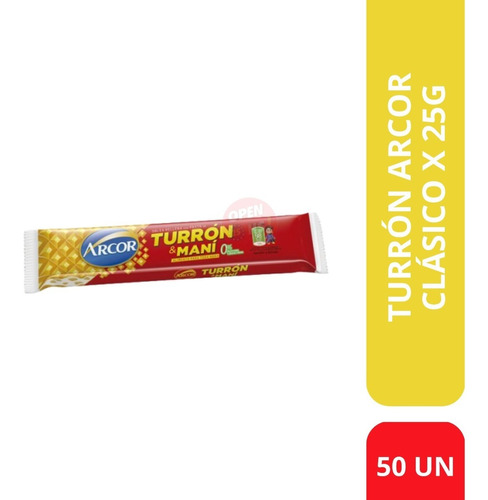 Turrón Arcor Maní Clásico Caja X 50un