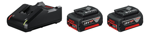 Cargador Rapido Bosch 18v. + 2 Baterías De 4.0 Amperes