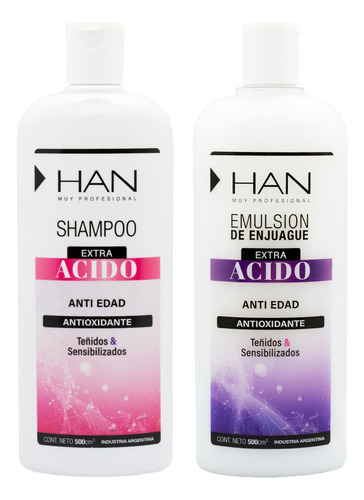 Han Extra Acido Shampoo + Enjuague Antioxidante Anti Edad 