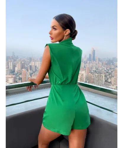 Green jumpsuit shorts hotsell