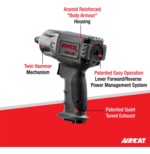 Llave Neumática Nitrocat 1375xl De 1/2 Pulgada Con Doble Emb