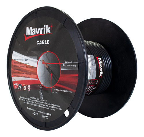 Cable Mavrik Cal 12 Negro 25 Mts