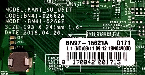 Main Samsung Bn94-14106d / Bn41-02662a / Modelo Un70nu6070f (Usado)