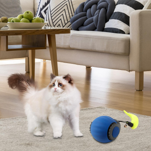3 Juguete Interactivo Para Gatos, Pelota Eléctrica Azul