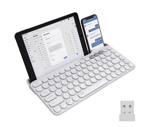 Wieless Keyboard Multi-device iPad Built-in Stand For 84