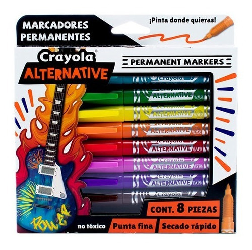 8 Marcadores / Plumones Permanentes Crayola Alternative