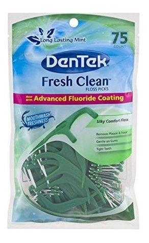 Dentek Fresh Clean Floss Pick, 75 Cuenta