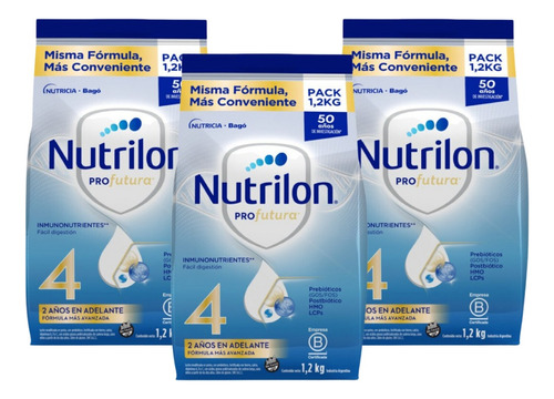 Combo X3 Nutrilon Profutura 4 Leche Formula Pouch 1.2 Kg