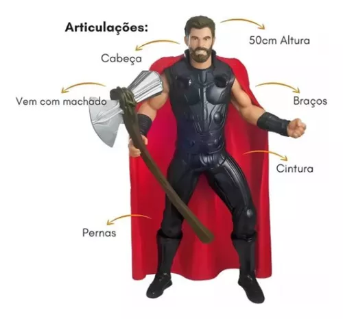 Thor Endgame Boneco Articulado 50 Cm Mimo Filme Marvel