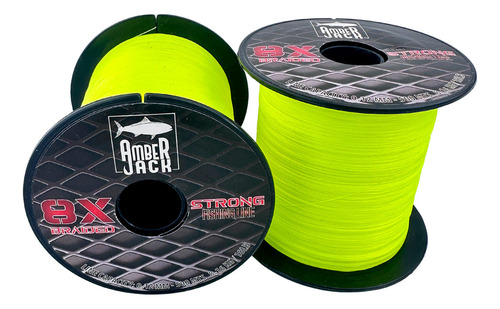 Multifilamento Amberjack 8x Bobina 500 Mts Todas Las Medidas Color Amarillo 0.12 mm - Resistencia 8.16 kg - 18 lbs