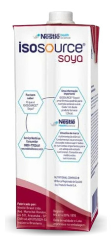 Isosource Soya - Caixa C/ 04 - Nestle Suplementos - 1 Litro