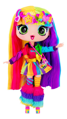 Muñeca De 28 Cm Pelo De Arcoíris Y Calcomanías Creativas