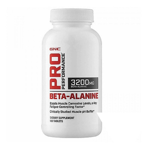 Imagem 1 de 1 de Suplemento Beta Alanine Gnc Pro 3200mg Importado 120cápsulas