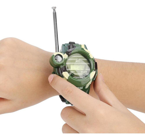 2 Unids 7 En 1 Walkie Talkies Reloj Electrónico Radio Interf