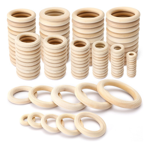 100pcs Aros De Madera Macrame Dentinción Maceteros Anillo