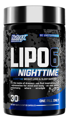 Lipo-6 Black Nighttime Ultra Concentrado 30 Cápsulas Nutrex Research