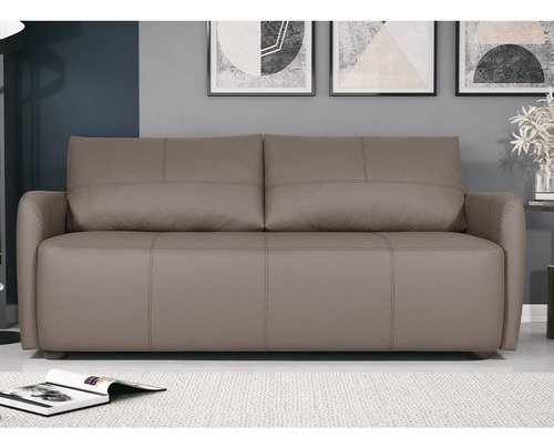Sofá Decorativo Lily 220cm Couro Cimento - Gran Belo