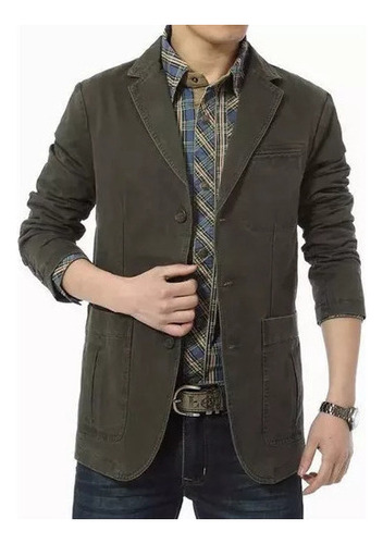 Blazer De Algodón Moderno E Informal Para Hombre