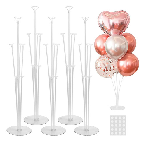 Soporte De Globos Para Mesas,5pcs Kit De Soporte De Globo Tr