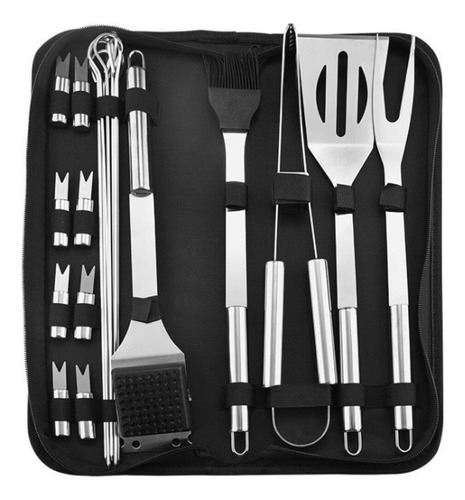 Juego De 20 Utensilios De Acero Inoxidable Para Asar Carne Y