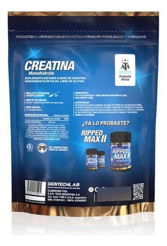 Combo Gentech 2x Proteina 1kg + Creatina Monohidrato 250g Chocolate + Chocolate