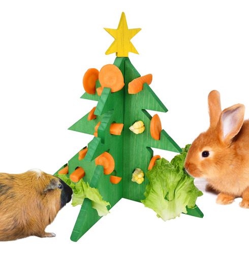 Rompecabezas Forraje Conejo Y Hamster, Arbol Navidad.