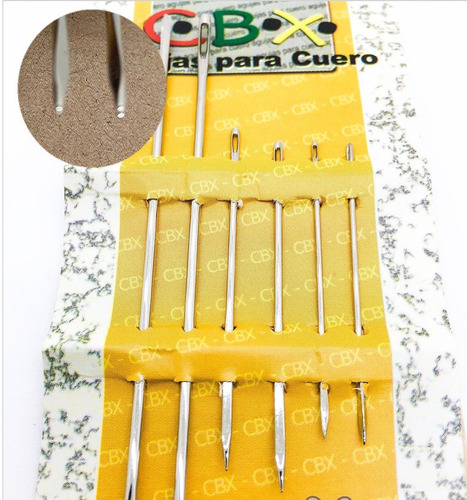 Aguja Para Coser Cuero - Blister Por 6 Unidades