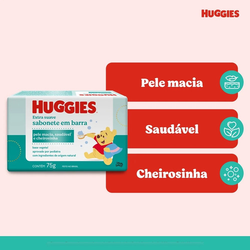 Kit 10 Sabonetes Em Barra Extra Suave 75g - Huggies