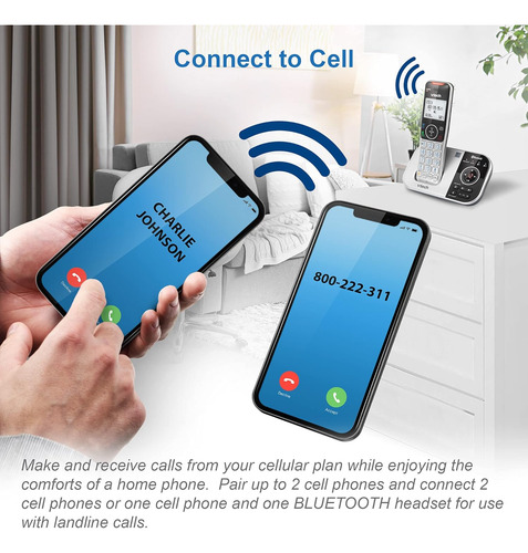 Teléfono Inalámbrico Vtech Vs112-2 Dect 6.0 Bluetooth 2...