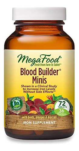 Megafood, Blood Builder Minis, Suplemento Diario De Hierro Y